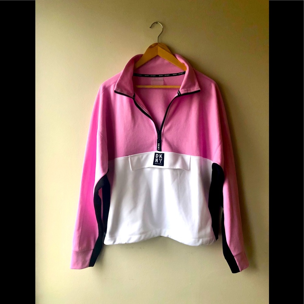 DKNY Pink 1/2 Zip Pullover Size Medium